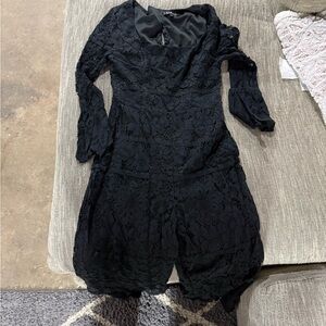 NWOT Elegant Black Lace Long Sleeve Jumpsuit